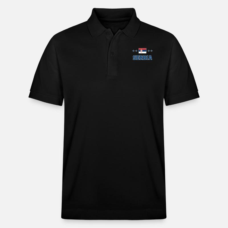 Serbien - Stanley/Stella Unisex Bio-Poloshirt PREPSTER - Schwarz
