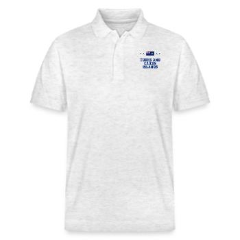 Turks et Caicos (Îles) - Polo PREPSTER bio Stanley/Stella Unisexe - blanc chiné - Devant - Roxy (174cm) & Andy (188cm)