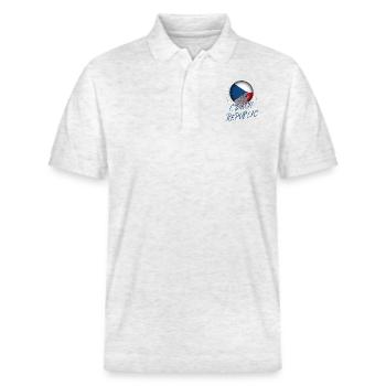 Czech Republic - Stanley/Stella Unisex Organic Polo Shirt PREPSTER - heather white - Front - Roxy (174cm) & Andy (188cm)