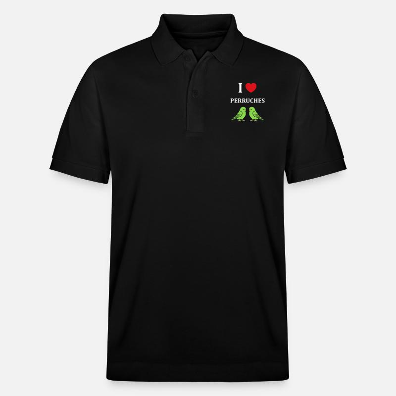 Oiseaux perruches humour petite perruche - Polo PREPSTER bio Stanley/Stella Unisexe - noir