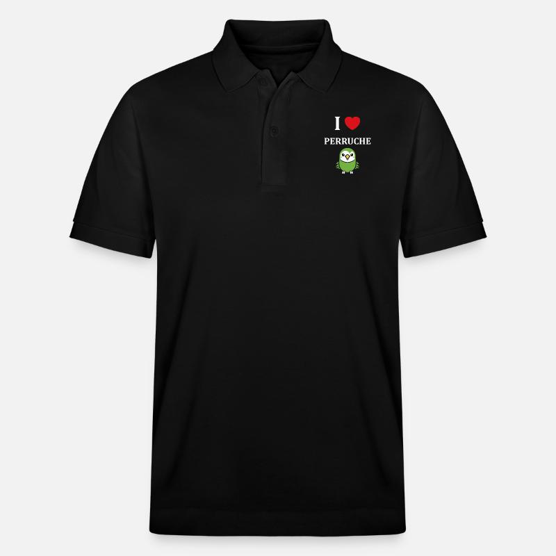 Oiseaux perruches humour petite perruche - Polo PREPSTER bio Stanley/Stella Unisexe - noir