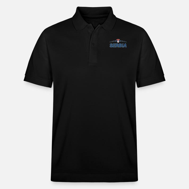 Serbien - Stanley/Stella Unisex Bio-Poloshirt PREPSTER - Schwarz
