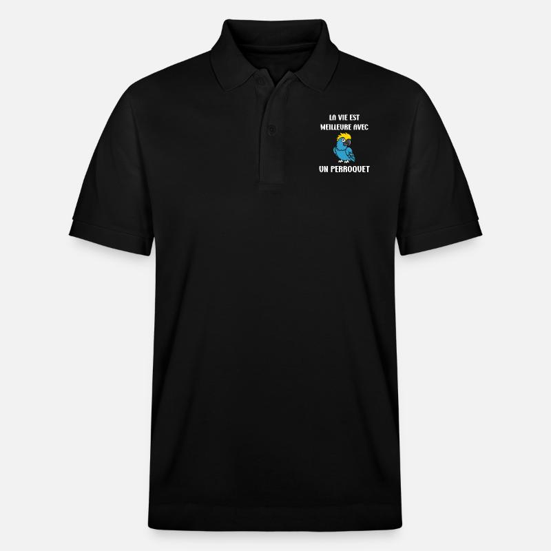 Humour petit perroquet - Polo PREPSTER bio Stanley/Stella Unisexe - noir