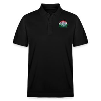 Hungary - Stanley/Stella Unisex Organic Polo Shirt PREPSTER - black - Front - Roxy (174cm) & Andy (188cm)