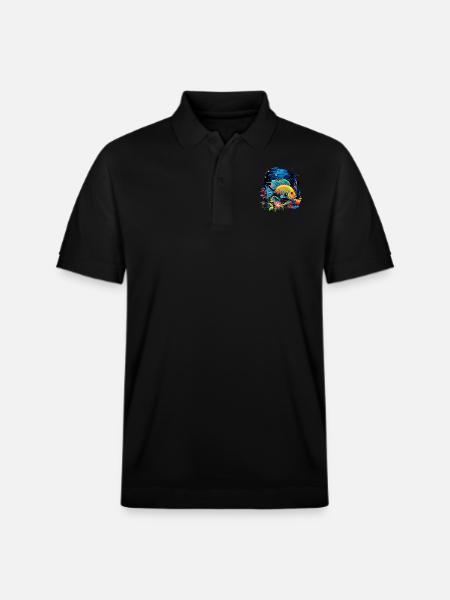 Angelfish - Stanley/Stella Unisex Organic Polo Shirt PREPSTER - black