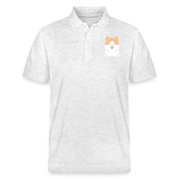 Spitz - Stanley/Stella Unisex Bio-Poloshirt PREPSTER - Weiß meliert - Vorne - Roxy (174cm) & Andy (188cm)