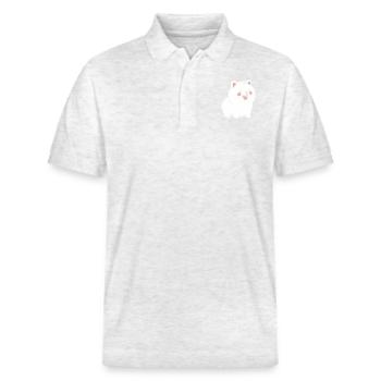 Spitz - Stanley/Stella Unisex Bio-Poloshirt PREPSTER - Weiß meliert - Vorne - Roxy (174cm) & Andy (188cm)