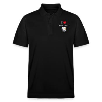 Citation humour Oiseau aigle - Polo PREPSTER bio Stanley/Stella Unisexe - noir - Devant - Roxy (174cm) & Andy (188cm)