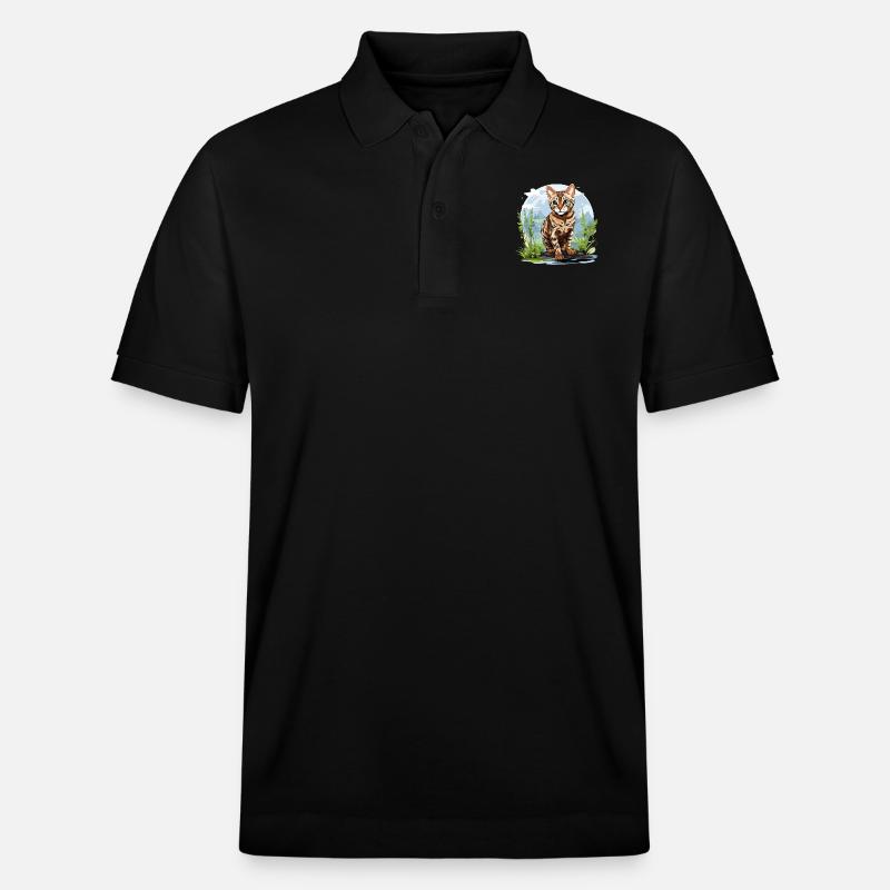 Bengal Cat Bengalkatze - Stanley/Stella Unisex Bio-Poloshirt PREPSTER - Schwarz