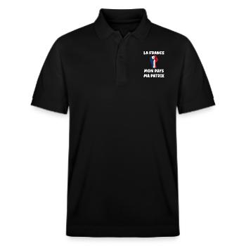 patriote la france mon pays ma patrie - Polo PREPSTER bio Stanley/Stella Unisexe - noir - Devant - Roxy (174cm) & Andy (188cm)