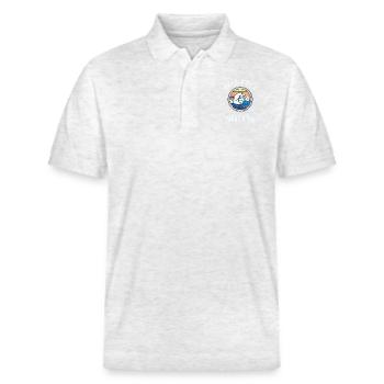 Father and Son A Team for Life Funny Gift - Stanley/Stella Unisex Organic Polo Shirt PREPSTER - heather white - Front - Roxy (174cm) & Andy (188cm)