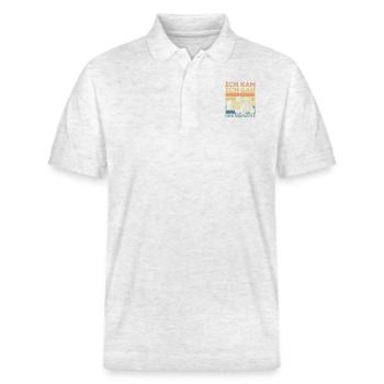 Gabelstaplerfahrer Lagerist Lagerarbeiter - Stanley/Stella Unisex Bio-Poloshirt PREPSTER - Weiß meliert - Vorne - Roxy (174cm) & Andy (188cm)