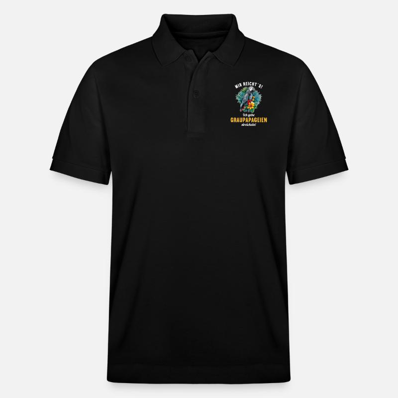Graupapageien Graupapagei - Stanley/Stella Unisex Bio-Poloshirt PREPSTER - Schwarz