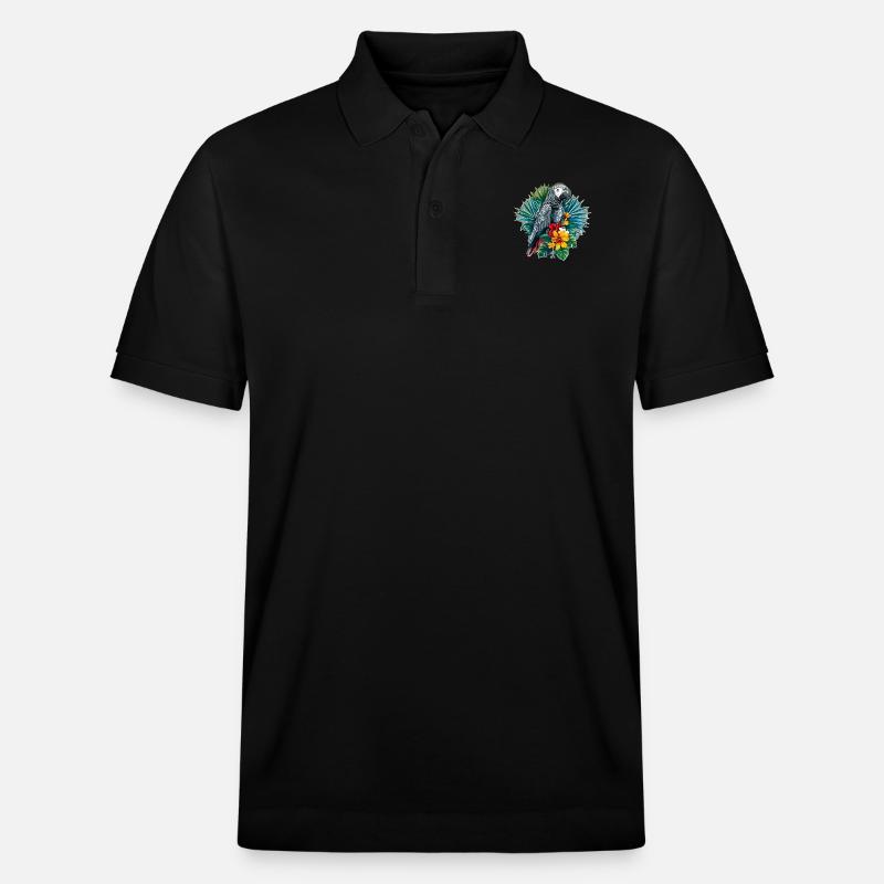 Graupapageien Graupapagei - Stanley/Stella Unisex Bio-Poloshirt PREPSTER - Schwarz