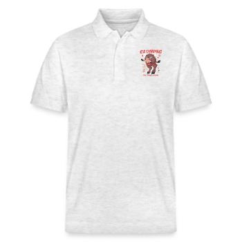 Cloning for beginners - Stanley/Stella Unisex Organic Polo Shirt PREPSTER - heather white - Front - Roxy (174cm) & Andy (188cm)