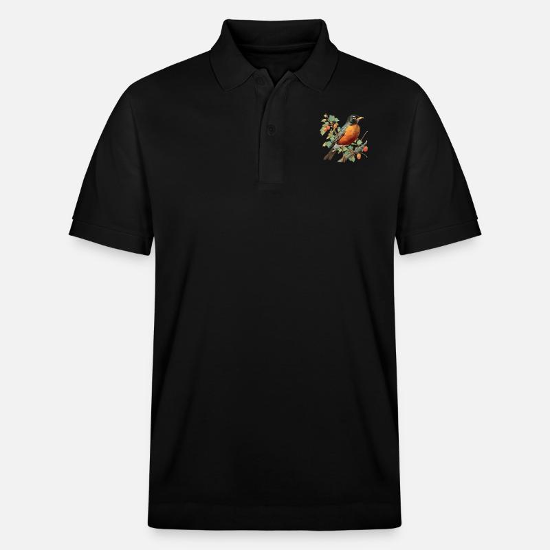 Robin Rotkehlchen - Stanley/Stella Unisex Bio-Poloshirt PREPSTER - Schwarz