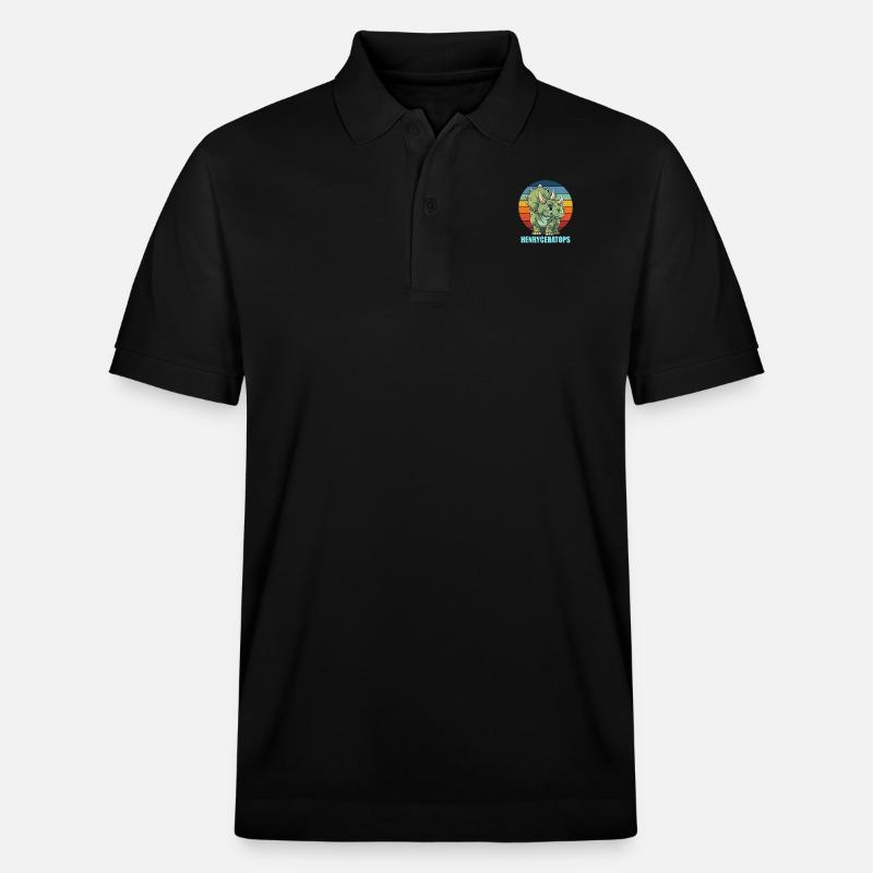 Idée cadeau Henryceratops pour Henry - Polo PREPSTER bio Stanley/Stella Unisexe - noir