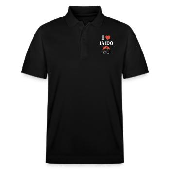 iaido - Stanley/Stella Unisex Bio-Poloshirt PREPSTER - Schwarz - Vorne - Roxy (174cm) & Andy (188cm)
