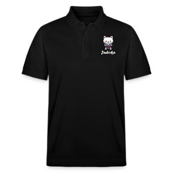 judo - Polo PREPSTER bio Stanley/Stella Unisexe - noir - Devant - Roxy (174cm) & Andy (188cm)