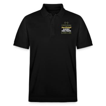 This is What an Awesome Elementary School Principa - Stanley/Stella Unisex Organic Polo Shirt PREPSTER - black - Front - Roxy (174cm) & Andy (188cm)