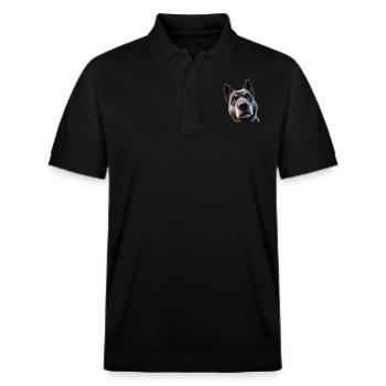 Dog Head 2 - Stanley/Stella Unisex Organic Polo Shirt PREPSTER - black - Front - Roxy (174cm) & Andy (188cm)