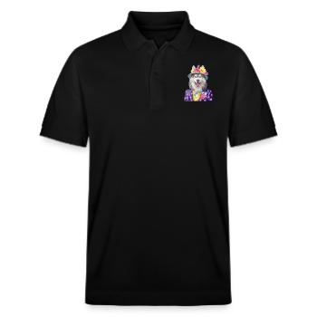 Alaskan Malamute - Stanley/Stella Unisex Bio-Poloshirt PREPSTER - Schwarz - Vorne - Roxy (174cm) & Andy (188cm)