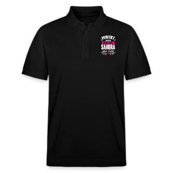 Sandra - Perfekt Sein Kann Jeder Sandra Nicht - Stanley/Stella Unisex Bio-Poloshirt PREPSTER - Schwarz - Vorne - Roxy (174cm) & Andy (188cm)