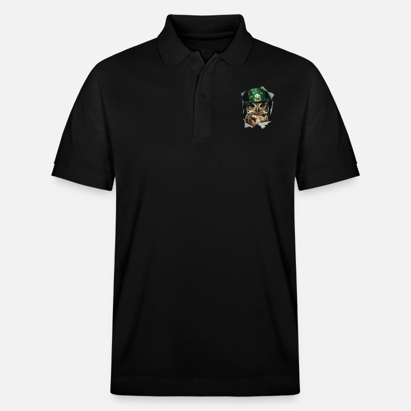 St. Patrick Eule - Stanley/Stella Unisex Bio-Poloshirt PREPSTER - Schwarz