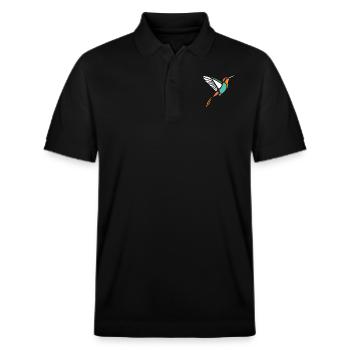 Kolibri - Stanley/Stella Unisex Bio-Poloshirt PREPSTER - Schwarz - Vorne - Roxy (174cm) & Andy (188cm)