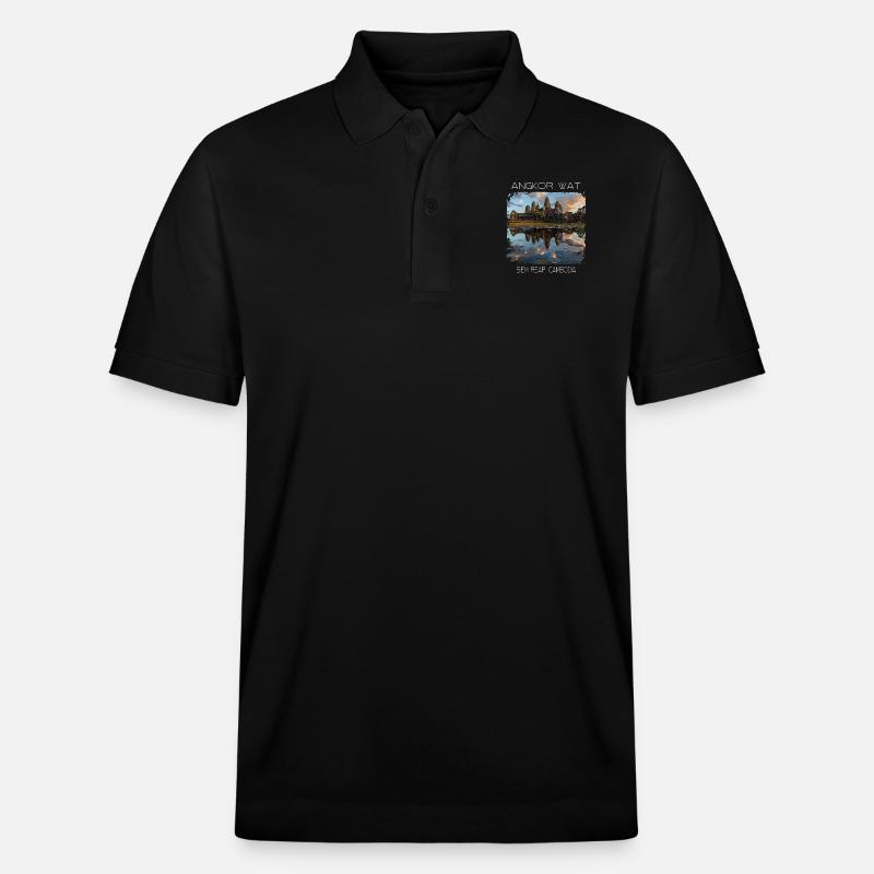 Angkor wat - Stanley/Stella Unisex Bio-Poloshirt PREPSTER - Schwarz