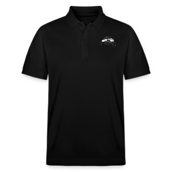 Schwimmen Motivationsschwimmer Swimming - Stanley/Stella Unisex Bio-Poloshirt PREPSTER - Schwarz - Vorne - Roxy (174cm) & Andy (188cm)