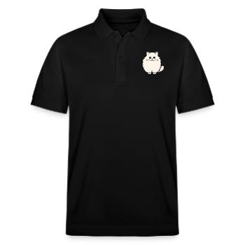 Persian cat - Stanley/Stella Unisex Organic Polo Shirt PREPSTER - black - Front - Roxy (174cm) & Andy (188cm)