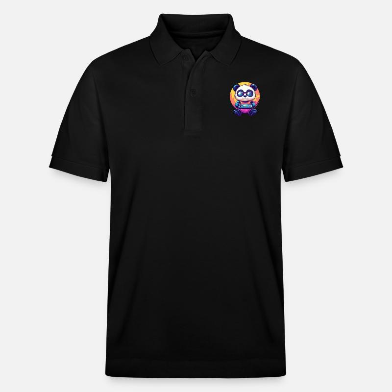 Gamer Panda avec console - Polo PREPSTER bio Stanley/Stella Unisexe - noir