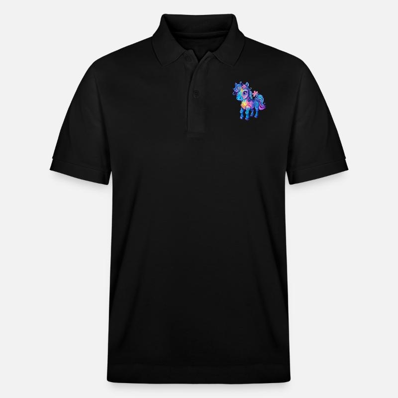Frange arc-en-ciel - Polo PREPSTER bio Stanley/Stella Unisexe - noir