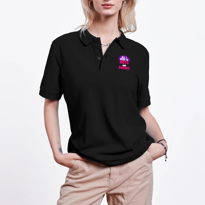 Morsecode Morse Code Points et tirets Polo PREPSTER bio Stanley/Stella Unisexe
