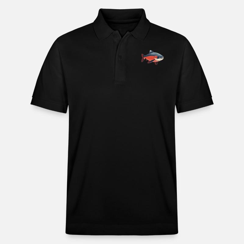 Lachse Lachs - Stanley/Stella Unisex Bio-Poloshirt PREPSTER - Schwarz