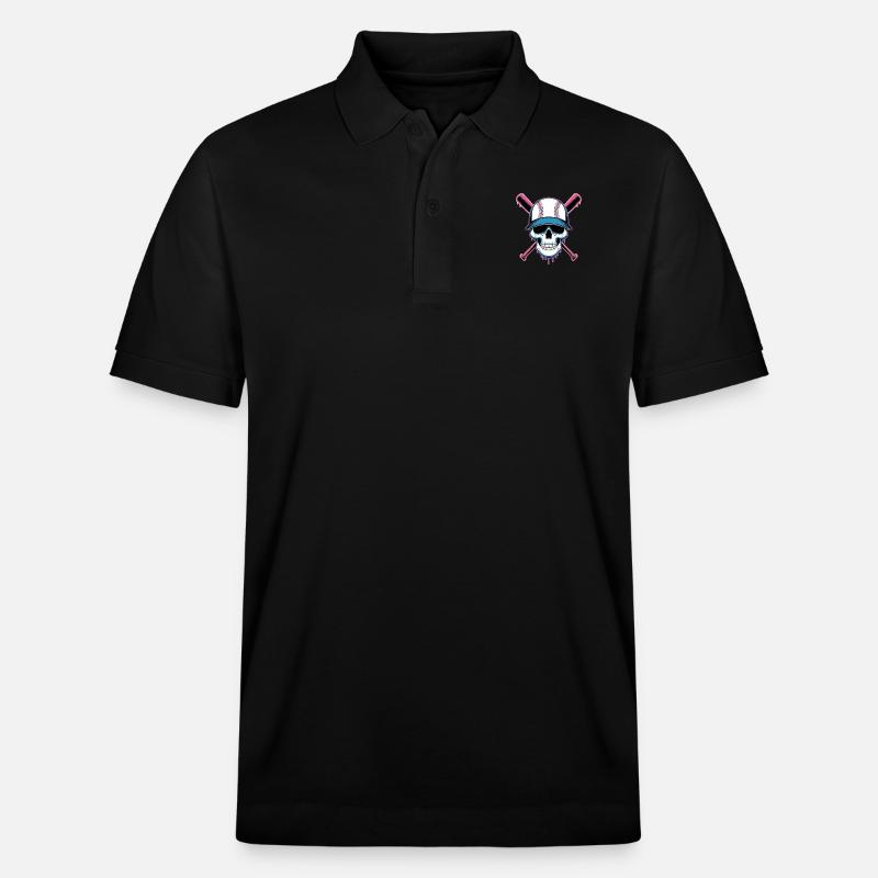 Baseball Skull Batte de Baseball - Polo PREPSTER bio Stanley/Stella Unisexe - noir