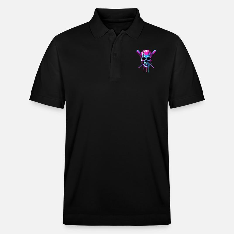 Baseball Skull Batte de Baseball - Polo PREPSTER bio Stanley/Stella Unisexe - noir