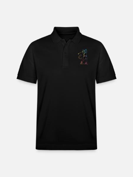 Golfer Silhouette Golf - Stanley/Stella Unisex Organic Polo Shirt PREPSTER - black