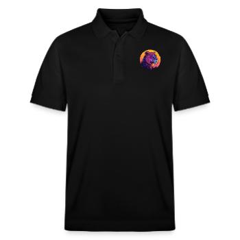 Löwin im Farbenspiel - Stanley/Stella Unisex Bio-Poloshirt PREPSTER - Schwarz - Vorne - Roxy (174cm) & Andy (188cm)