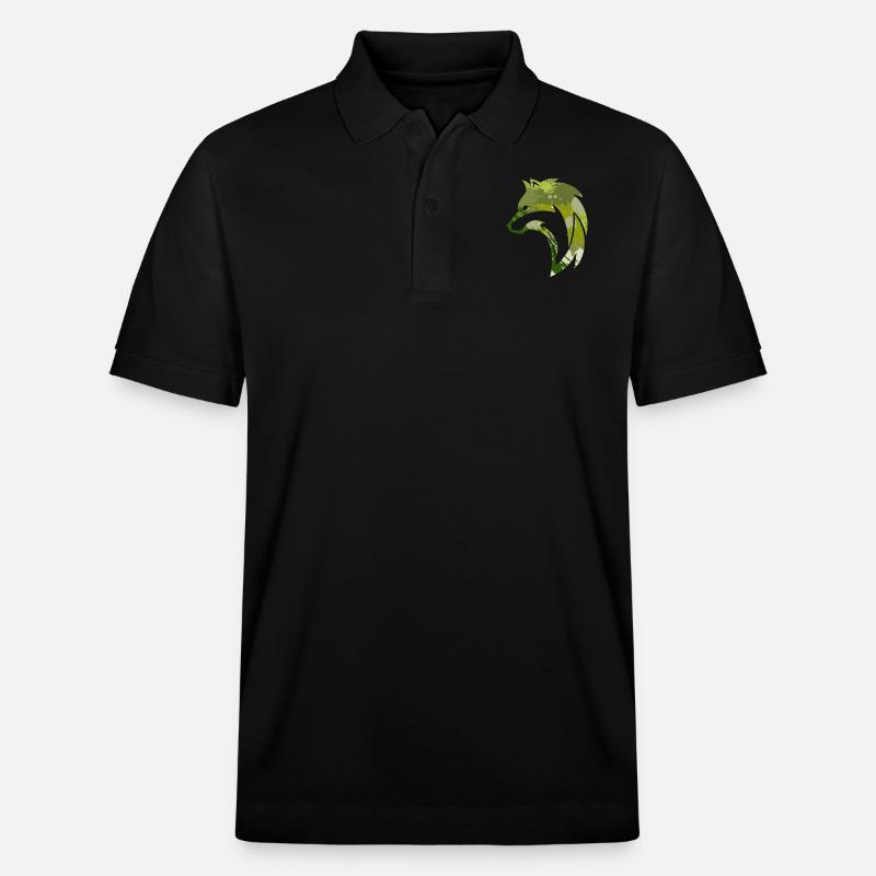 Wilder Wolf Tarnmuster - Stanley/Stella Unisex Bio-Poloshirt PREPSTER - Schwarz