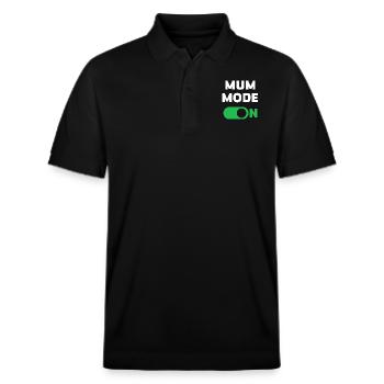 Mum Mode On - Stanley/Stella Unisex Organic Polo Shirt PREPSTER - black - Front - Roxy (174cm) & Andy (188cm)