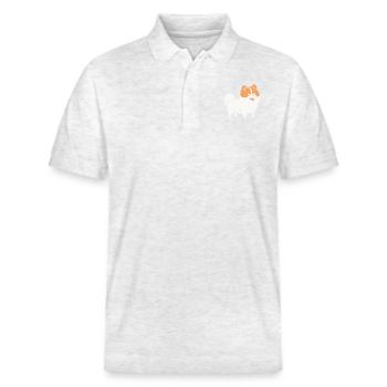 Spitz - Stanley/Stella Unisex Bio-Poloshirt PREPSTER - Weiß meliert - Vorne - Roxy (174cm) & Andy (188cm)