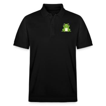 Kleiner Frosch - Stanley/Stella Unisex Bio-Poloshirt PREPSTER - Schwarz - Vorne - Roxy (174cm) & Andy (188cm)