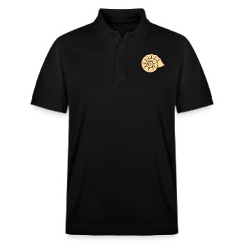 Muschel - Stanley/Stella Unisex Bio-Poloshirt PREPSTER - Schwarz - Vorne - Roxy (174cm) & Andy (188cm)