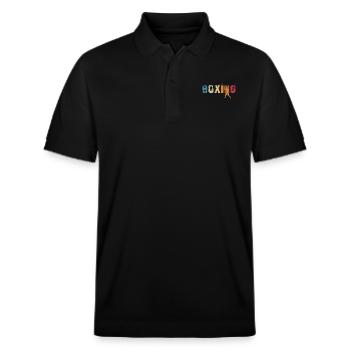 Boxen - Stanley/Stella Unisex Bio-Poloshirt PREPSTER - Schwarz - Vorne - Roxy (174cm) & Andy (188cm)