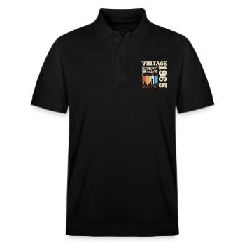 Vintage 1965 Geburtstag Retro Geschenk - Stanley/Stella Unisex Bio-Poloshirt PREPSTER - Schwarz - Vorne - Roxy (174cm) & Andy (188cm)
