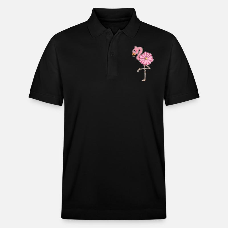 Fleur de flamant rose - Polo PREPSTER bio Stanley/Stella Unisexe - noir