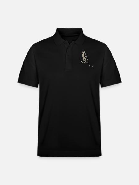 running gecko silver - Stanley/Stella Unisex Organic Polo Shirt PREPSTER - black