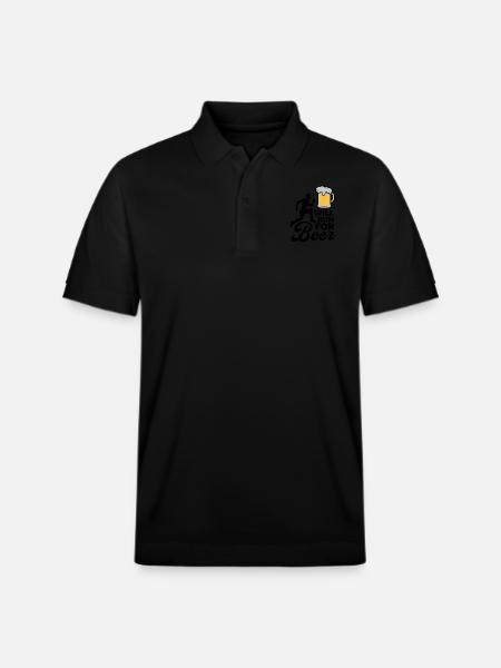 Will run Beer - Stanley/Stella Unisex Organic Polo Shirt PREPSTER - black